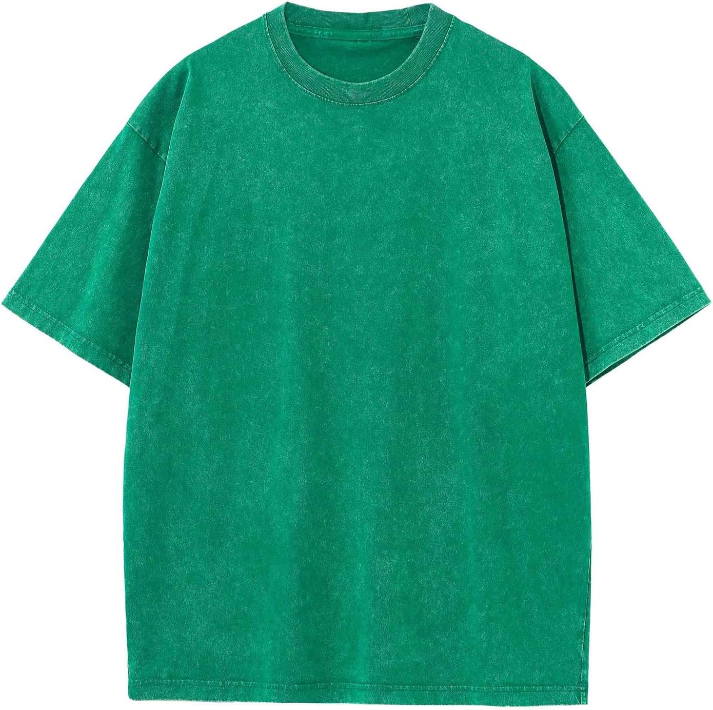Men's Cotton T-Shirts Oversized Unisex Short Sleeves Casual Loose Wash Solid Basic Tee Tops - Image 21