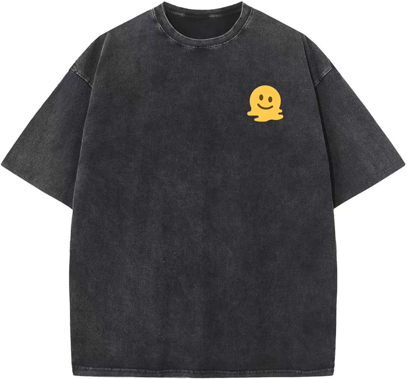 Men's Cotton T-Shirts Oversized Unisex Short Sleeves Casual Loose Wash Solid Basic Tee Tops - Image 5
