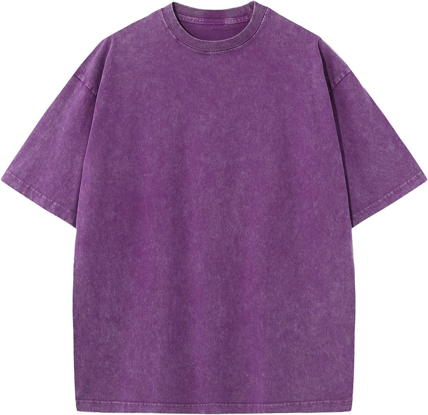 Men's Cotton T-Shirts Oversized Unisex Short Sleeves Casual Loose Wash Solid Basic Tee Tops - Image 15