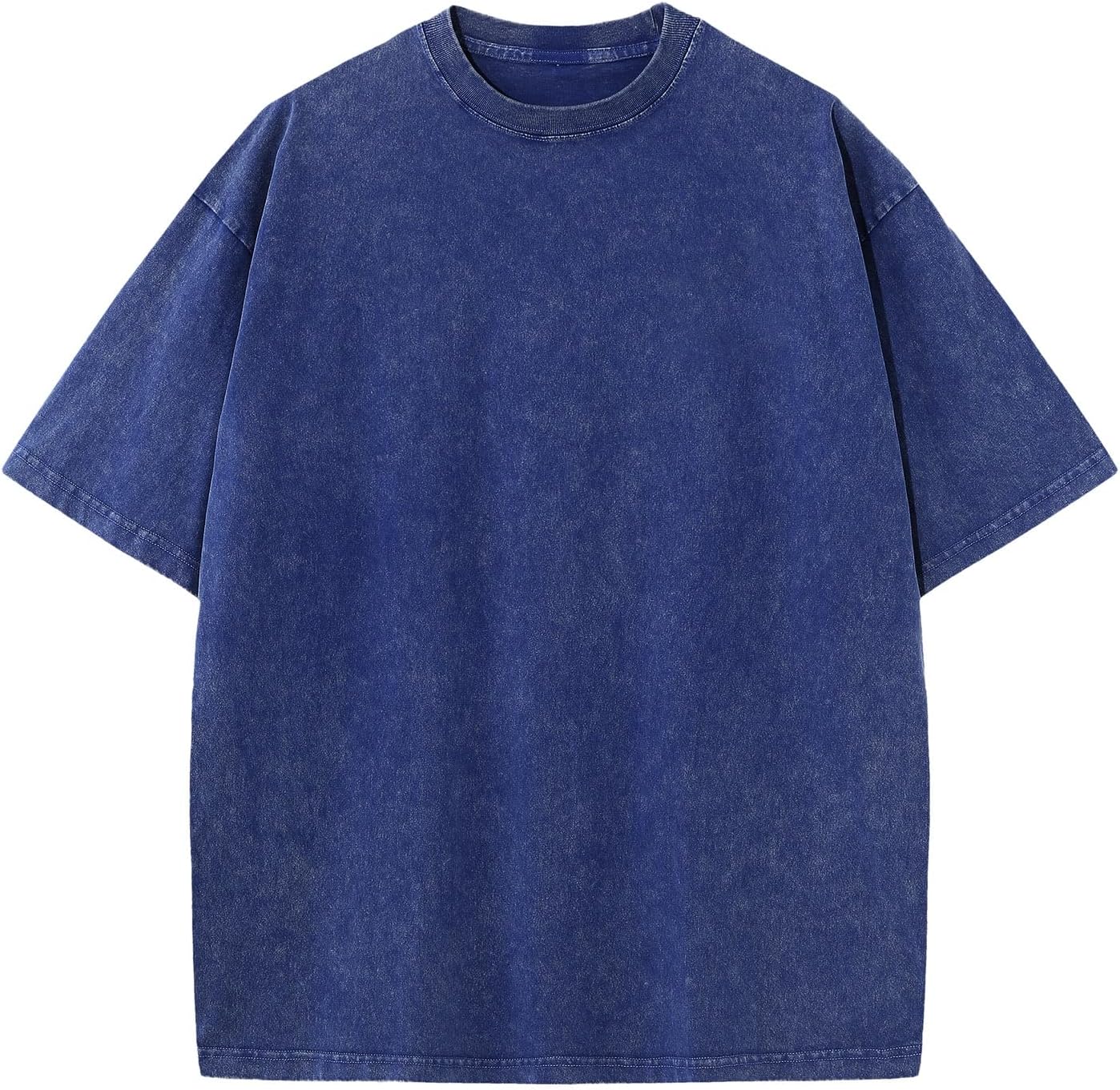 Men's Cotton T-Shirts Oversized Unisex Short Sleeves Casual Loose Wash Solid Basic Tee Tops - Image 27