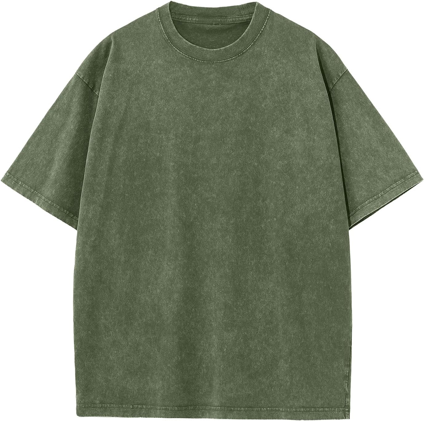 Men's Cotton T-Shirts Oversized Unisex Short Sleeves Casual Loose Wash Solid Basic Tee Tops - Image 24