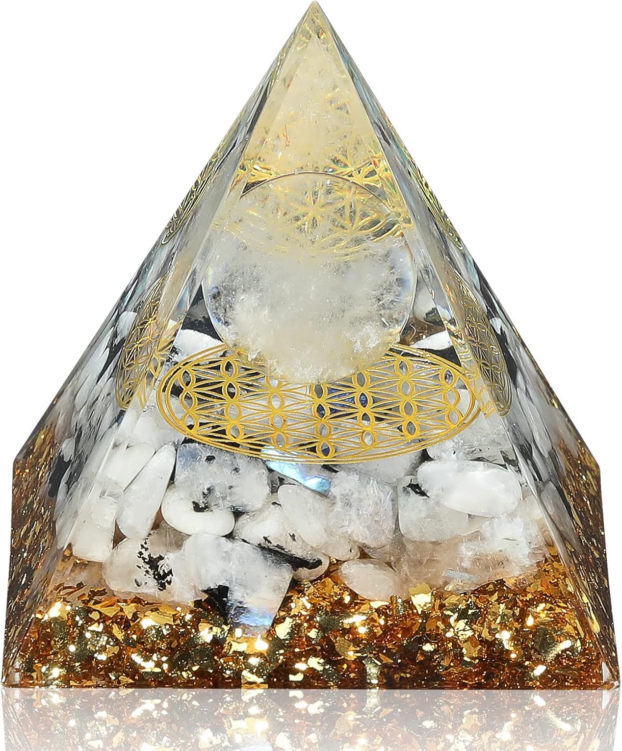 Hopeseed Orgone Pyramid for Positive Energy, Orgonite Amethyst&Obsidian Healing Crystal Pyramids for Reduce Stress Chakra Reiki Healing Meditation Attracts Lucky and Success - Image 2